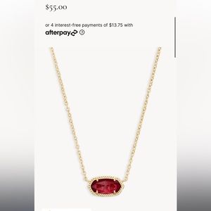 Elisa Gold Pendant Necklace in Berry Glass